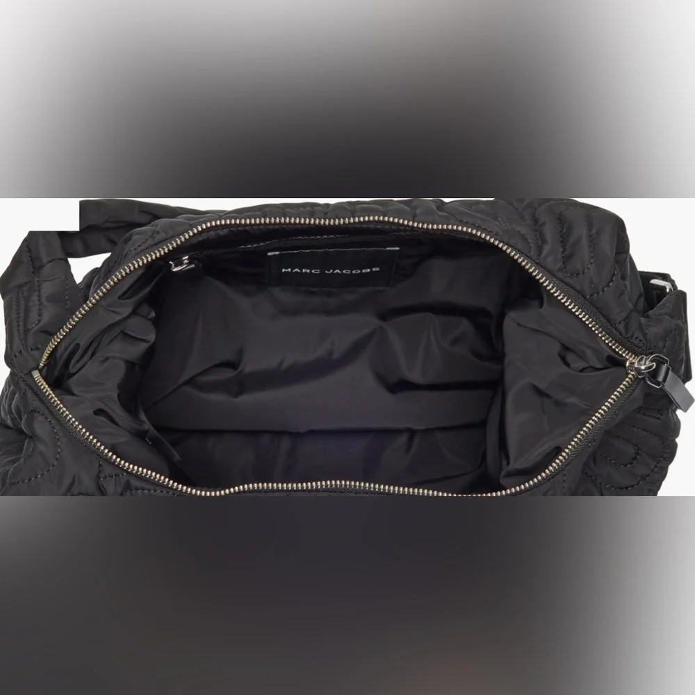 Marc Jacobs Black Quilted Logo Hobo Bag